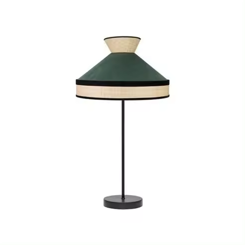 FABRILAMP Lámpara de Mesa Sobremesa Alto Fabrizio 1xe27 Natural/Verde Botella 61x30x30 Cm - Diseño Moderno - 1