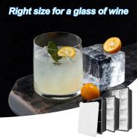 3 X Grandes bandejas de Cubo de Hielo, bandejas de Cubo de Hielo con tapa, cubos de Hielo de silicona, Molde de Hielo, para bebidas frías, whisky, cóceles (6 compartimientos × 2 + 8 compartimientos × 1) - details 2