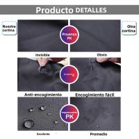 Cortinas De Patio Grande Impermeables Para Exteriores Bloqueo De Sol Jardín Cortinas Térmicas Gruesas Para Gazebo Pergola Ventanas Modernas De Polyester Algodón - details 5