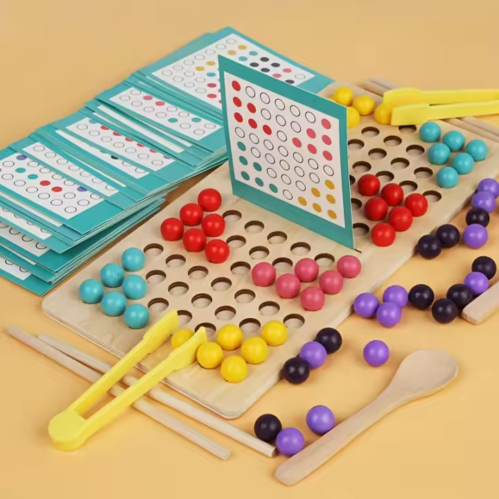 Juego Educativo De Tablero De Palos Para Niños Y Niñas Juego De Alineación Y Sorting De Bolas Para Desarrollar Habilidades Motoras Finas Juego De 2 Jugadores Para Niños Menores De 12 Años - 1