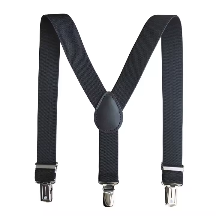 Tirantes para Hombre Negro Tirantes para Caballero con 4 Clips Tirantes en Forma X Elásticos Tirantes Elásticos Hombre Tirantes - 1