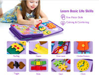 Juego De Educación Sensorial Para Niños En Forma De Sirena Azul Montessori Quiet Book Actividad Temprana Con Puzzle De Sensación Para Niños De 0 a 12 Años - details 2
