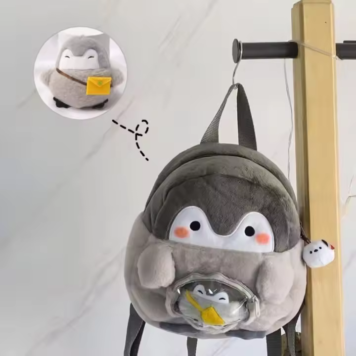 Mochila Pequeña De Peluche Para Niñas Con Diseño De Pingüino Gótico Harajuku Muñeca Ita Figura De Acción Bolsa Escolar De Dibujos Animados - 1