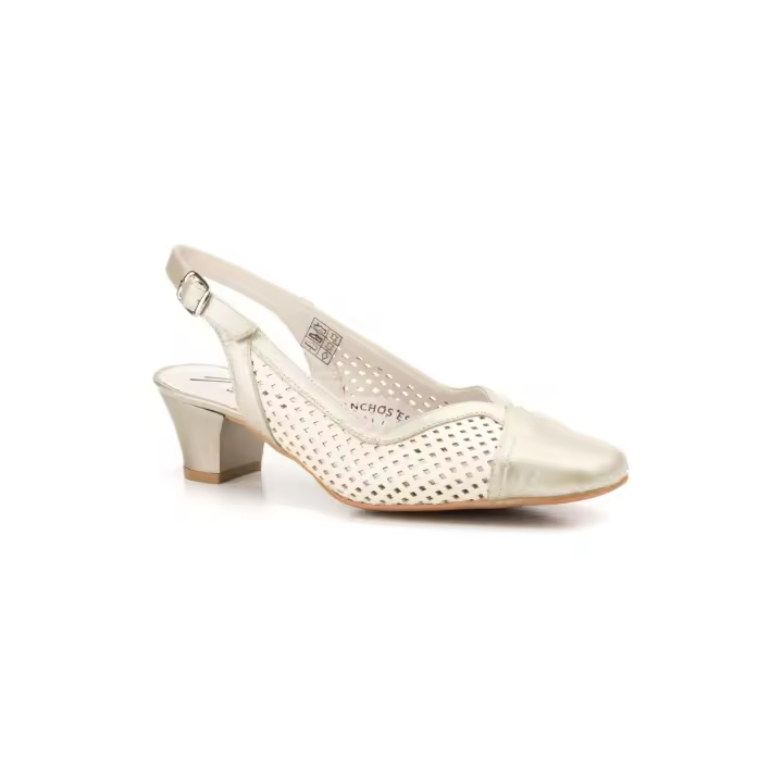 5502 Negro y Platino salinas  Hecho en España Zapatos Mujer Piel Negro y Platino salinas Numeración: 36-41 Marca: JAM Color: Negro y Platino Salinas salon en tacon de ancho especial todo en piel picada muy confortable y elegante - 1
