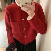Nueva Chaqueta De Punto Con Bordado De Encaje Y Botones De Corazón Francés Suave Y Elástica De Poliéster Para Mujer - details 4