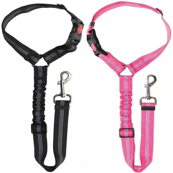Cinturones de seguridad para perros para Automóviles | Arnés de coche ajustable para perros | Cinturón de seguridad para perros con reposacabezas | Arnés de cinturón de seguridad elástico para perros | Cinturones DE SEGURIDAD fuertes para perros - 1
