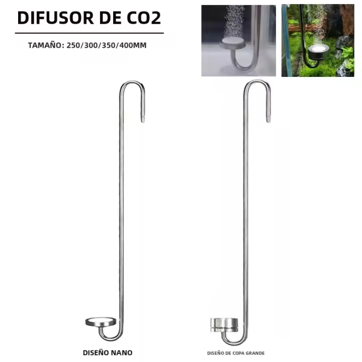 Difusor De CO2 Para Acuario ZRDR En Acero Inoxidable Con Disco De Cerámica Refinador Para El Crecimiento De Plantas Acuáticas Accesorios De Equipo De Ozono Y CO2 - 1