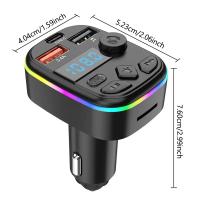 Cargador De Teléfono Para Coche Con Tarjeta TF USB Dispositivo MP3 Radio FM Transmisor Bluetooth Compatible Adaptador Hands-Free - details 4