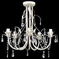 vidaXL Lámpara colgante araña de cristal elegante 5 bombillas - details 3