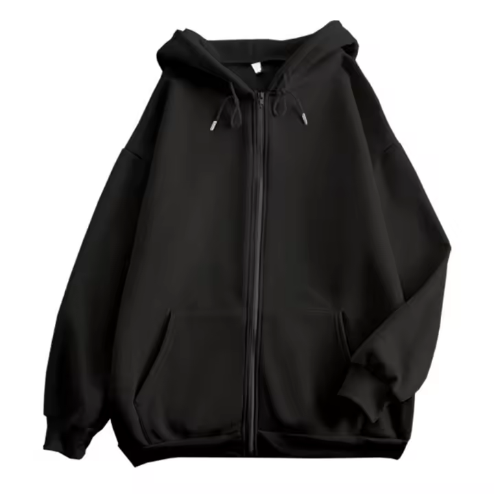 Chaqueta De Moda Para Hombre Con Capucha Y Cierre De Cremallera Manga Larga Suelta Y Casual Ropa De Calle Outerwear Para Primavera Y Otoño - 1
