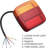 2 UDS. Luz trasera LED Roja, bombilla y Blanca, remolque multifuncional, carro, Caravana, favana, lámpara para Barco, Luz Para matrícula, 12V, e-Mark - details 2