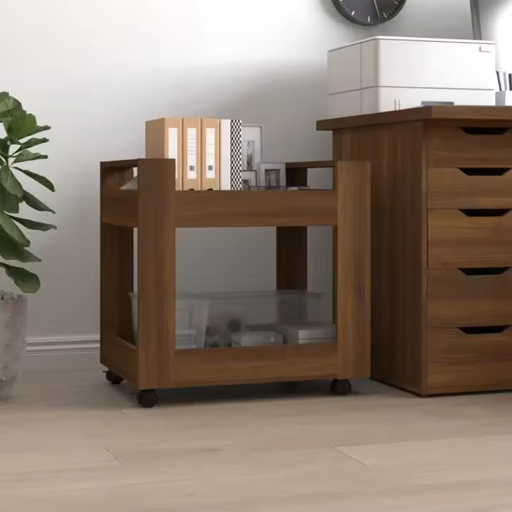 Carrito de escritorio Roble Marron 60x45x60 cm Madera Multicapa - 1