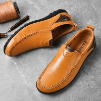 Zapatos Casuales Hechos a Mano Para Hombres Plataforma Plana Transpirables Zapatillas De Exterior Loafers Con Cubierta Superior De Cuero Split - details 1