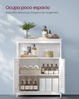 Armario de baño con 2 puertas estilo persiana, organizador versátil, diseño rústico, cocina, dormitorio y salón - details 7