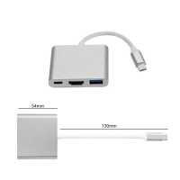 Ociodual Adaptador de USB 3.1 Tipo C Macho a USB Type A y Salida HDTV Hembras Audio Video Transferencia Datos Oro Cable Conversor USB Tipo C 3.1 Multipuerto Adapter Converter - details 5