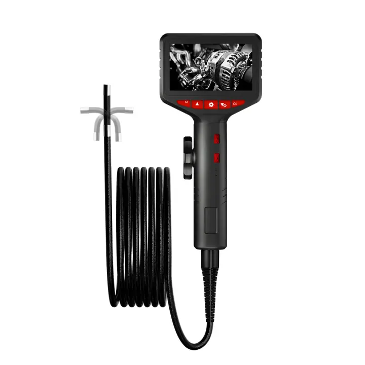 Cámara De Endoscopio Industrial 360° Dos Direcciones 5.5mm Pantalla IPS 4.3" 1080P Para Inspección De Motor De Coche Borescop Single Lens - 1