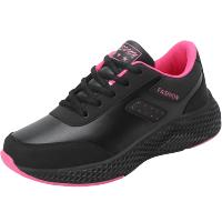 Zapatillas De Correr Para Mujer 2024 Cuero Ligero Y Cómodo Negras Antideslizantes Zapatillas Casuales Con Cordones Para Deporte Al Aire Libre - details 6