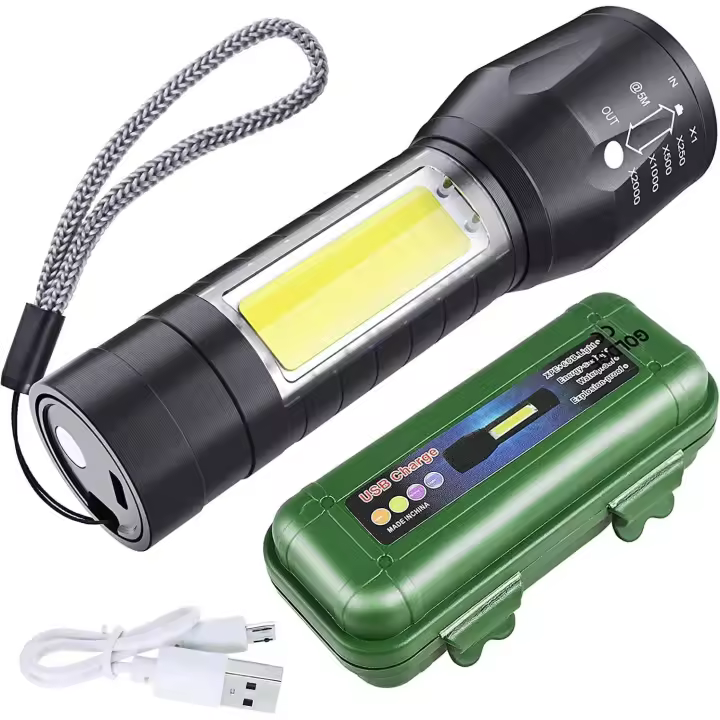 Linterna GOLDGE estuche verde negro LED Alta Potencia recargable de Alto Rendimiento , envio 24h - 1