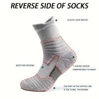 3 Pares De De Compresión Para Hombres Transpirables Deportivos Para Baloncesto Y Ciclismo Absorbentes De Humedad Con Tubo Elástico Alto - details 16