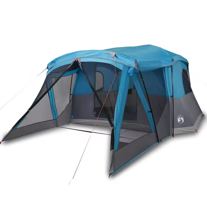 vidaXL Tienda de campaña con porche 4 personas impermeable azul - 1