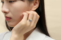 Anillo De Plata Original Para Mujer Con Estrellas Luna Sol Cristal Oro Pila De Anillos De Boda Aniversario Regalo Joyería - details 4
