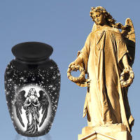 Urna De Cremación Decorativa Para Hombres Y Mujeres Con Ángel Y Estrella En El Cielo Estilo Moderno De Aleación De Aluminio Tamaño Único - details 0