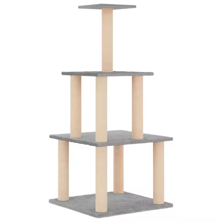 Rascador para Gatos con postes de ISAL gris Claro 111 cm - 1