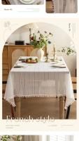 Nueva Toalla De Mesa Romántica Francesa Pequeña En Malla 1pc 85/100/140/180/200/220/260/300cm Impermeable Y Repelente De Suciedad Estilo Meditarráneo Floral Rectangular - details 2