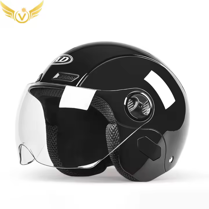 Casco De Motocicleta Eléctrico Para Mujer Con Visera Color Rosa Seguridad Verano Para Vespa Bicicleta Y Moped Casco Abierto - 1