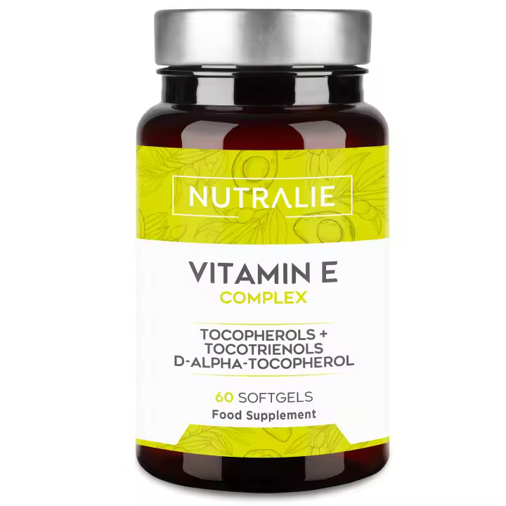 Vitamina E Pura Premium - Potente Antioxidante Natural Tocotrienoles + Tocoferoles - Protege las celulas del estres oxidativo - 60 Perlas de Aceite Puro de Vitamina E Nutralie - 1