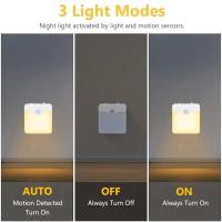 Lámpara Nocturna LED Con Sensor De Movimiento Luz Sin Cable Para Dormitorio Pasillo Iluminación Ajustable EU UK AU Enchufe - details 23