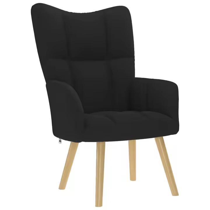 vidaXL Sillón de relax de tela negro - 1