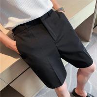 Shorts De Verano Para Hombre Blancos Y Delgados Estilo Coreano Moda Negocios Trabajo Ropa Casual De Cintura Media Talla Regular - details 4