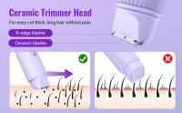 Afeitadora Eléctrica Mujer- 2 en 1 Impermeable Depiladora Mujer Zona Intima Inalámbrica Recortadora Mujer Zona Intima para Depilación Facial Sin Dolor de Bikini, Axilas, Piernas y Rostro - details 6