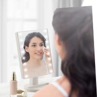 Espejo de Mesa táctil para iluminar tu rostro y estirizar tu maquillaje con función de Espejo LED, sensación táctil y Diseño, perfecto para Baños y tocadores. - details 0