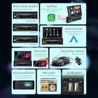 Radio de coche inalámbrica Carplay, 7 "IPS pantalla retractil 1 Din Android reproductor multimedia universal audio video - details 2