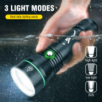 BORUiT Linterna De Buceo LED 2000LM P50 IPX8 Impermeable 100M Luz Súper Brillante Para Pesca Submarina Y Diversión Submarina - details 3