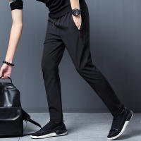 Pantalones Casuales Para Hombre Verano Seda De Hielo Secado Rápido Ajustados Estilo Coreano Deportivos Rectos Pantalones Largos - details 3