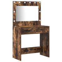Conjunto de tocador de 2 piezas vidaXL con LED y madera de roble ahumado - details 2
