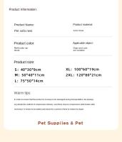 1pc Sofá para Perros, Estampado Sólido, Forma Rectangular, con Relleno de Fibra de Poliéster Desmontable, Sofá de Peluche para Perros con Funda Extraíble, para Todas las Razas, Cama para Mascotas Lavar en Máquina - details 16