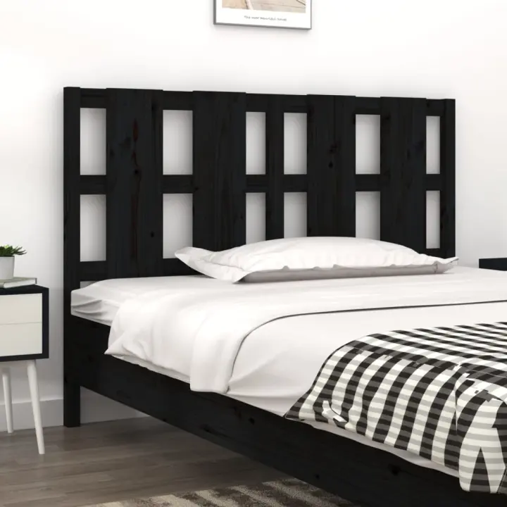 Cabecero de cama madera maciza de pino negro 145,5x4x100 cm - 1