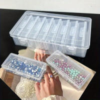 Juego De Cajas De Almacenamiento Rectangular De Plástico Transparente Y Portátil Con Tapa Abatible Para Manualidades Multifuncionales - details 0