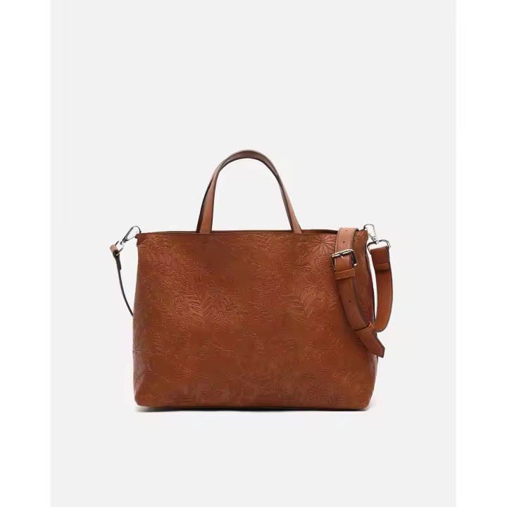 Deva bolso tote mediano con grabado floral y asa bandolera extraíble - 1