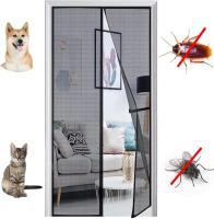 Magnetic mosquito net for balcony door, 115 x 205 cm, reinforced, no drilling, black - details 0
