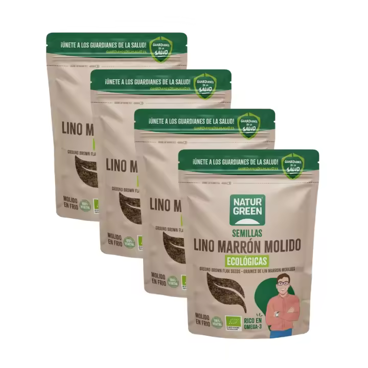 NaturGreen Lino Marrón Molido Bio 150 g  Pack de 4x  Semillas Ecológicas de Lino Molido  NaturGreen - 1