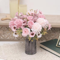 Rosa De Seda Artificial Peonia Otoño Decoración De Habitación Boda Valentine's Day Navidad Arreglo Floral Falso Para Novia Bouquet - details 2