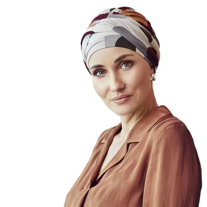Christine Headwear Shakti Turban Caramel Graphics 1418-0793 Turbante de Bambú - Pañuelo Gorro Oncológico de Diseño para la Cabeza - 1