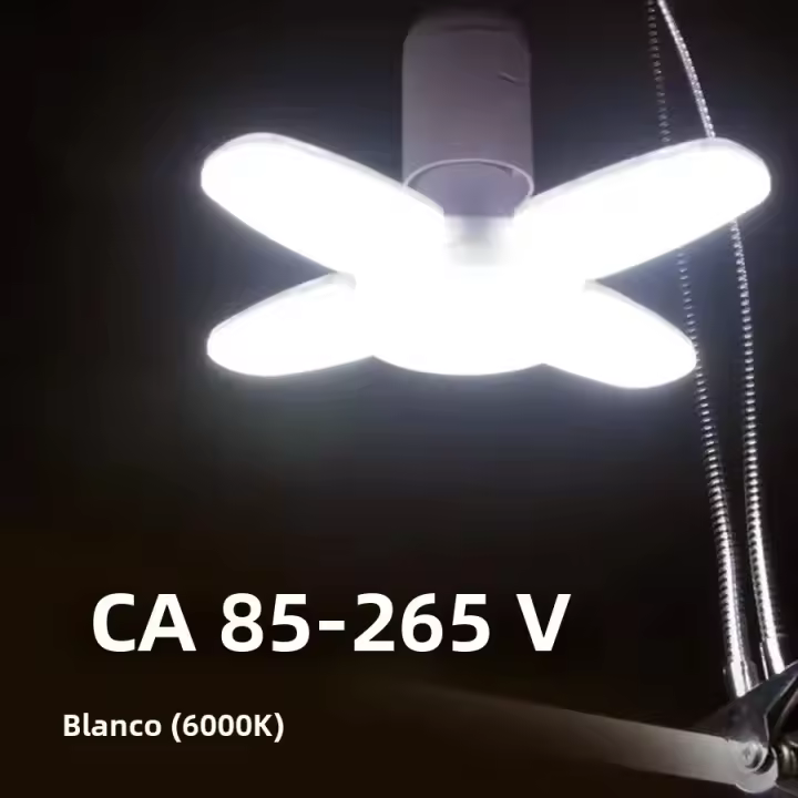 Bombilla LED E27 Con Hojas De Ventilador 28W AC85-265V Luz De Techo Para El Hogar Con Control Remoto Forma De Luces Portátiles Material ABS - 1