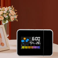 Reloj De Alarma Inteligente Con Iluminación Nocturna LED Y Proyector Digital Termómetro Higrómetro Para Sala De Estar Y Dormitorio - details 2