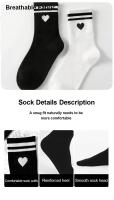 6 Pares De Calcetines Para Mujer Con Barra Paralela Moda Versátil Y Divertida Comodidad Y Respirabilidad Casual Talla Única - details 2